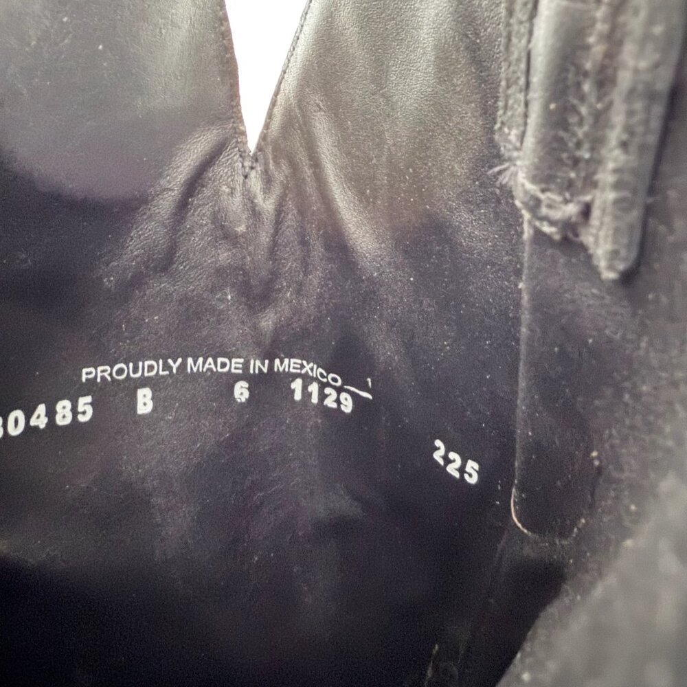 Lane Tessa Knee High Black Suede & Leather Snip Toe Cowboy Boots Women’s 6 - Picture 12 of 16